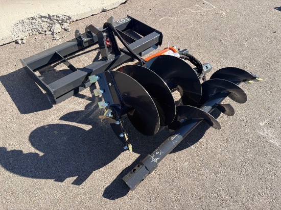 NEW WOLVERINE ADB-13-1218R AUGER DRIVE & BIT SKID STEER ATTACHMENT includes 12in. & 18in.