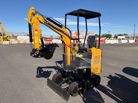 NEW ATS-RT15R HYDRAULIC EXCAVATOR powered by gas engine, equipped with OROPS, front blade, rubber