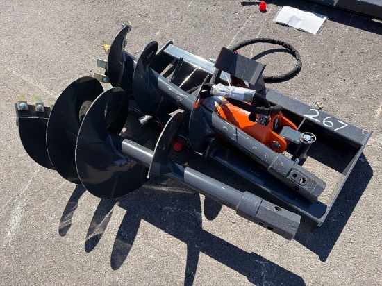 NEW WOLVERINE ADB-13-1218R AUGER DRIVE & BIT SKID STEER ATTACHMENT includes 12in. & 18in.