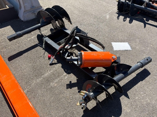 NEW WOLVERINE ADB-13-1218R AUGER DRIVE & BIT SKID STEER ATTACHMENT includes 12in. & 18in.