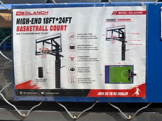 NEW SDLANCH SDLBBS800 IN-GROUND BASKETBALL HOOP NEW SUPPORT EQUIPMENT