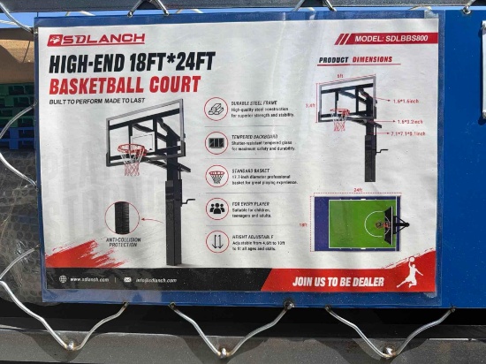NEW SDLANCH SDLBBS800 IN-GROUND BASKETBALL HOOP NEW SUPPORT EQUIPMENT