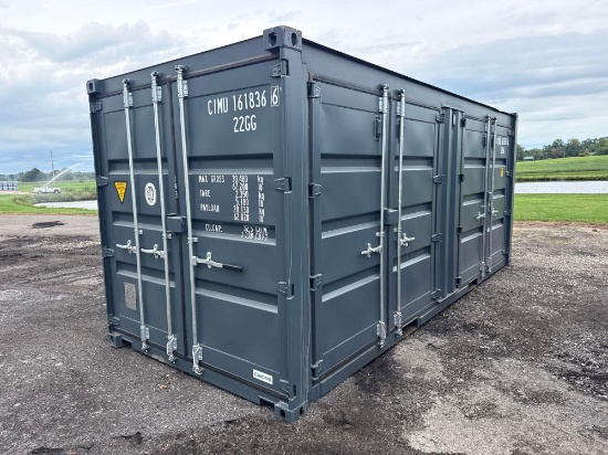 NEW 20FT. MULTI-USE CONTAINER with fork pockets, two side doors.