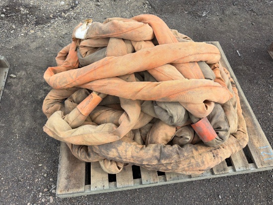 Pallet Of Assorted Size Round Poly Slings: 16'/90,000 Lb Vertical, 14 Ft/40,000 Lb Vertical, Misc