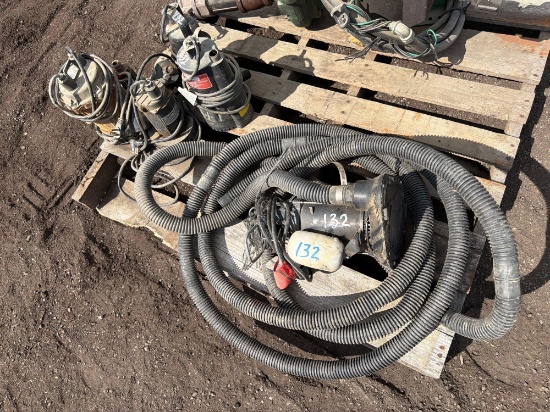 (5) ASSORTED SIZE SUMP PUMPS SUPPORT EQUIPMENT