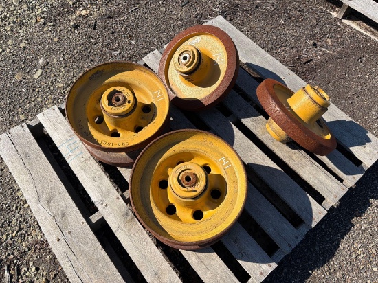 (4) ROLLERS/IDLERS FOR CAT 289D SUPPORT EQUIPMENT