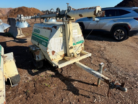 AMIDA AL4060D-4MH LIGHT PLANT SN:9903-54577 powered by Kubota diesel engine, equipped with 4-1,000
