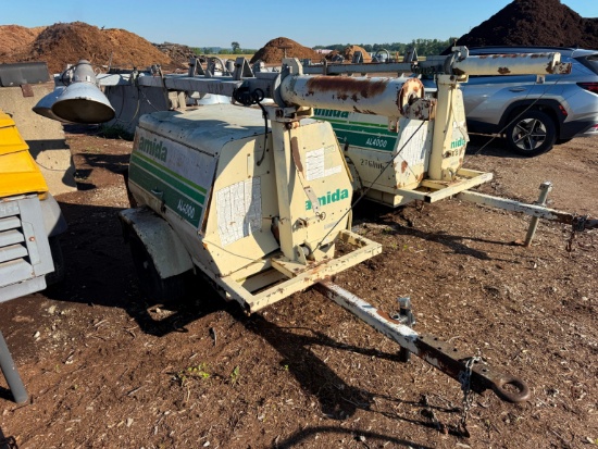 AMIDA AL4060D-4MH LIGHT PLANT SN:9904-56117 powered by Kubota diesel engine, equipped with 4-1,000