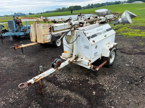 COLEMAN RITE LIGHT MH4000RL LIGHT PLANT powered by Kubota diesel engine, equipped with 4-1,000 watt