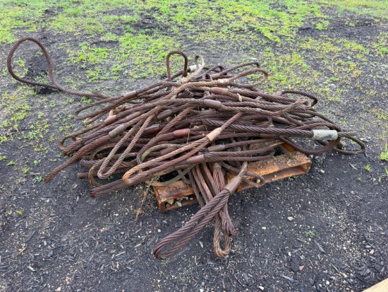 PALLET OF ASST'D CABLE SLINGS SUPPORT EQUIPMENT