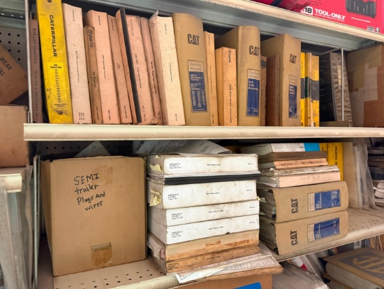 QTY OF ASST'D CAT, KOMATSU SERVICE & PARTS MANUALS SUPPORT EQUIPMENT