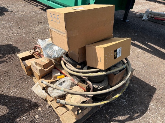 Pallet Of Morbark Parts: Bushings, Bolts, Bearings, Filters, Rollers Support Equipment