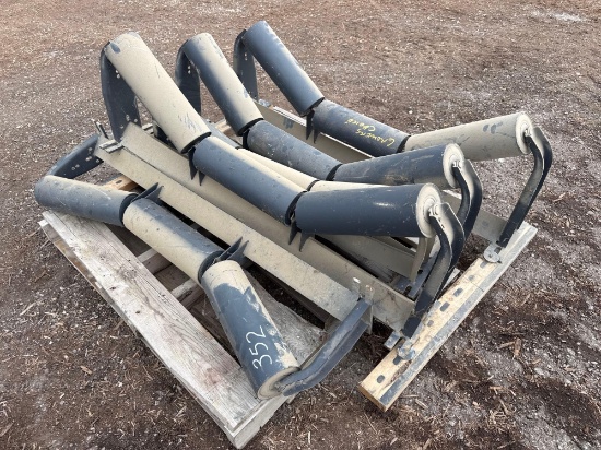 (5) UNUSED TROUGHING ROLLERS SUPPORT EQUIPMENT