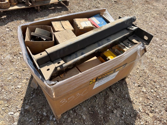 CRATE OF ASSORTED CONVEYOR PARTS: BEARINGS, MISC SUPPORT EQUIPMENT