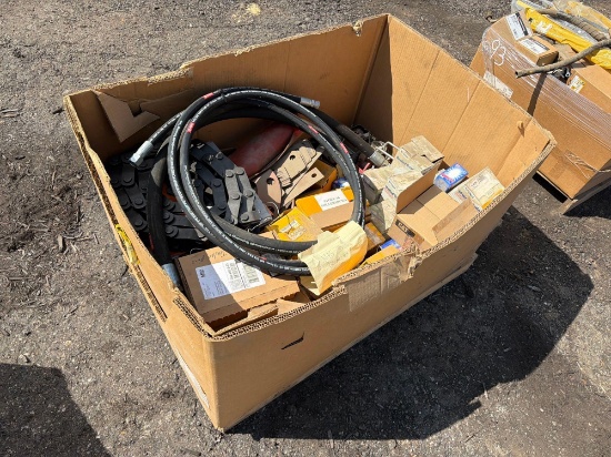 CRATE OF PARTS: FILTERS; HYDRAULIC LINE; CHAIN; LIGHTS SUPPORT EQUIPMENT