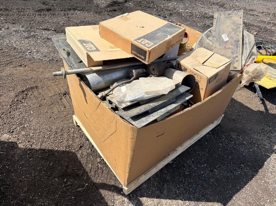 CRATE OF ASSORTED PARTS: BEARINGS; AIR FILTER COVERS; GASKETS; MISC SUPPORT EQUIPMENT