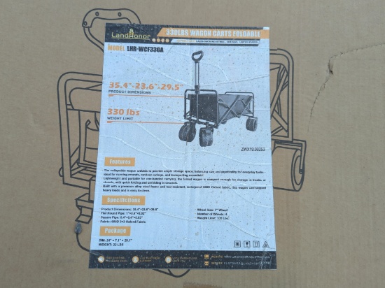NEW LANDHONOR LHR-WCF330A FOLDABLE WAGON CART NEW SUPPORT EQUIPMENT