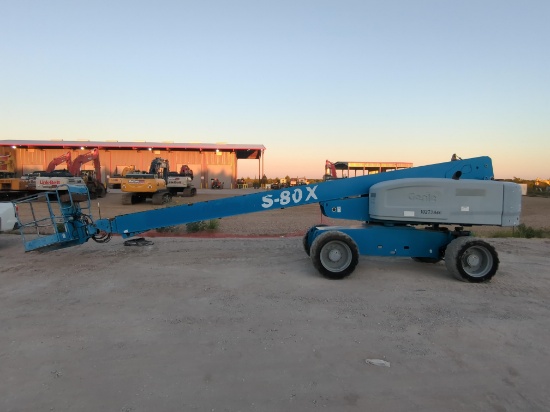 GENIE S80 BOOM LIFT SN:S80X1441680 4x4, powered by diesel engine, equipped with 80ft. Platform