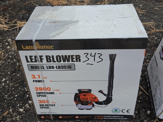 NEW LANDHONOR LHR-LB9510 LEAF BLOWER 2 STROKE 75.6CC NEW SUPPORT EQUIPMENT