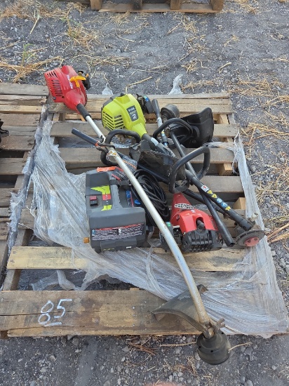 Pallet Of: Homelite Weedeater, Ryobi 2 Cycle Weedeater, Ryobi 1600 Psi Electric Pressure Washer,
