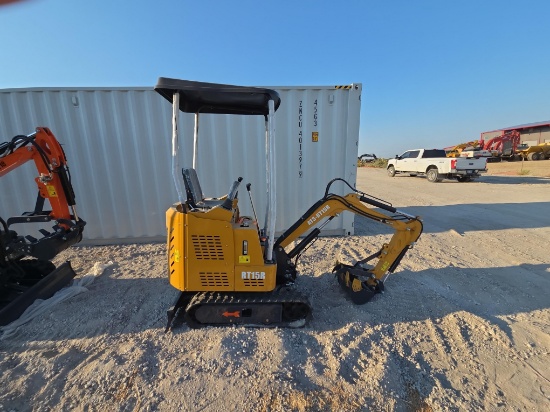 NEW ATS-RT15R HYDRAULIC EXCAVATOR powered by gas engine, equipped with OROPS, front blade, rubber