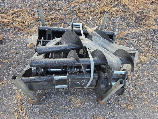 NEW (10) EXCAVATOR ATTACHMENT includes 8in., 20in., 32in., ripper, rake, grabber, auger, auger rod,