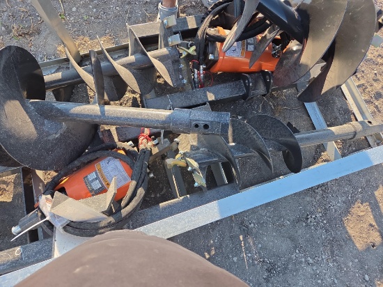 NEW WOLVERINE ADB-13-1218R AUGER DRIVE & BIT SKID STEER ATTACHMENT includes 12in. & 18in.