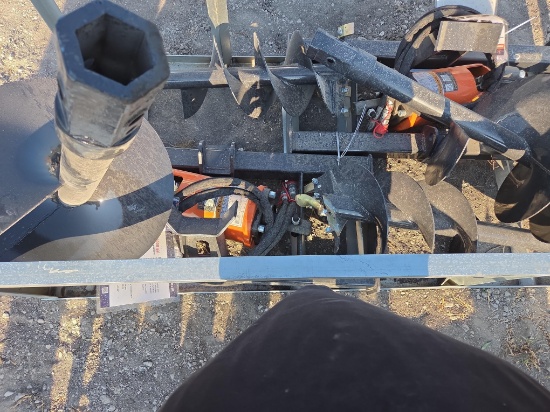 NEW WOLVERINE ADB-13-1218R AUGER DRIVE & BIT SKID STEER ATTACHMENT includes 12in. & 18in.