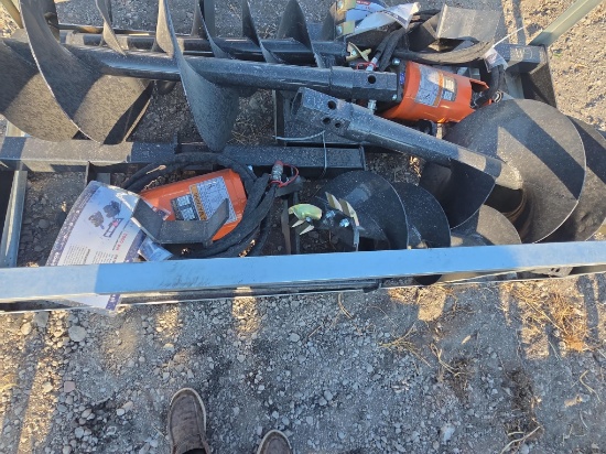 NEW WOLVERINE ADB-13-1218R AUGER DRIVE & BIT SKID STEER ATTACHMENT includes 12in. & 18in.