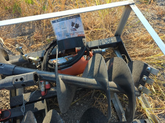 NEW WOLVERINE ADB-13-1218R AUGER DRIVE & BIT SKID STEER ATTACHMENT includes 12in. & 18in.