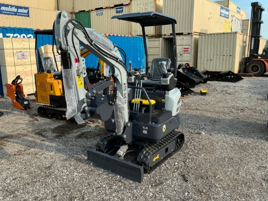 NEW ATS-ME18 HYDRAULIC EXCAVATOR powered by gas engine, equipped with OROPS, front blade, auxiliary