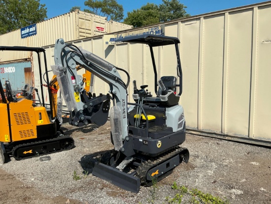 NEW ATS-ME18 HYDRAULIC EXCAVATOR powered by gas engine, equipped with OROPS, front blade, auxiliary
