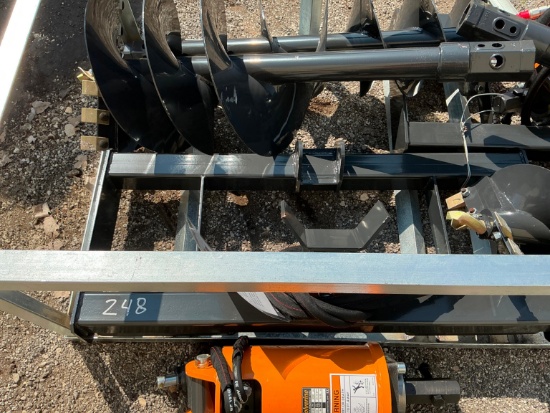 NEW WOLVERINE ADB-13-1218R AUGER DRIVE & BIT SKID STEER ATTACHMENT includes 12in. & 18in.