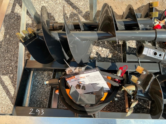NEW WOLVERINE ADB-13-1218R AUGER DRIVE & BIT SKID STEER ATTACHMENT includes 12in. & 18in.