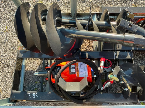 NEW WOLVERINE ADB-13-1218R AUGER DRIVE & BIT SKID STEER ATTACHMENT includes 12in. & 18in.