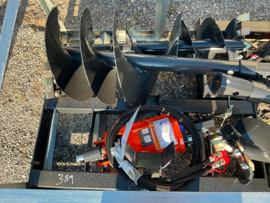 NEW WOLVERINE ADB-13-1218R AUGER DRIVE & BIT SKID STEER ATTACHMENT includes 12in. & 18in.