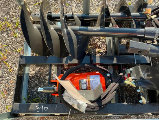 NEW WOLVERINE ADB-13-1218R AUGER DRIVE & BIT SKID STEER ATTACHMENT includes 12in. & 18in.