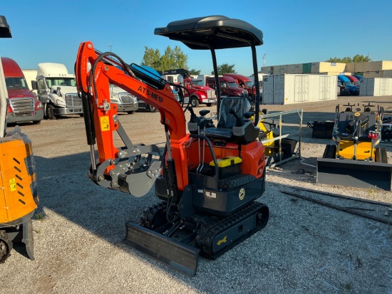 NEW ATS-ME18 HYDRAULIC EXCAVATOR powered by gas engine, equipped with OROPS, front blade, auxiliary