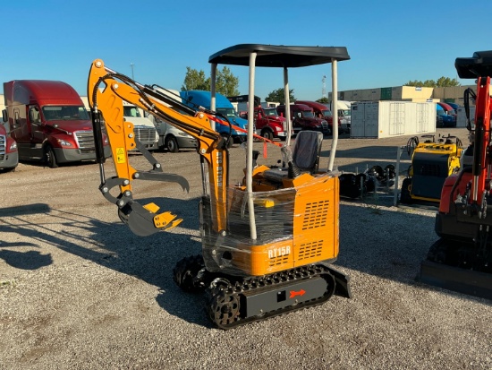 NEW ATS-RT15R HYDRAULIC EXCAVATOR powered by gas engine, equipped with OROPS, front blade, auxili...