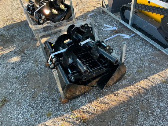 NEW (10) EXCAVATOR ATTACHMENT includes 8in., 20in., 32in., ripper, rake, grabber, auger, auger rod,