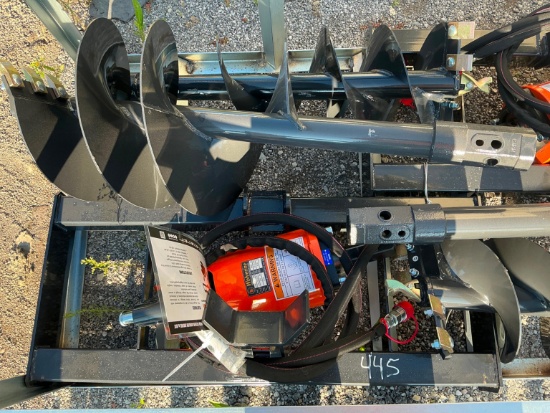 NEW WOLVERINE ADB-13-1218R AUGER DRIVE & BIT SKID STEER ATTACHMENT includes 12in. & 18in.