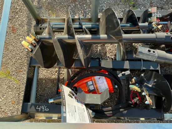 NEW WOLVERINE ADB-13-1218R AUGER DRIVE & BIT SKID STEER ATTACHMENT includes 12in. & 18in.