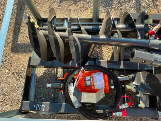 NEW WOLVERINE ADB-13-1218R AUGER DRIVE & BIT SKID STEER ATTACHMENT includes 12in. & 18in.