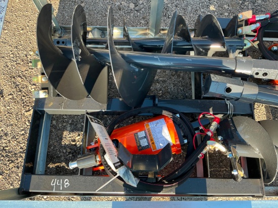 NEW WOLVERINE ADB-13-1218R AUGER DRIVE & BIT SKID STEER ATTACHMENT includes 12in. & 18in.