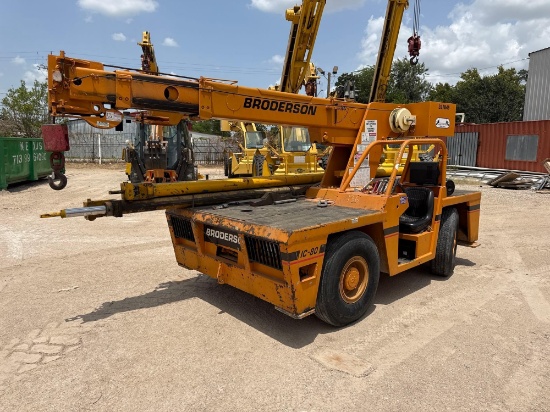 BRODERSON IC80-1E CARRY DECK CRANE SN:267849 powered by Cummins diesel engine, equipped with OROPS,