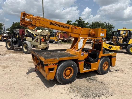 BRODERSON IC80D CARRY DECK CRANE SN:246191 powered by Perkins diesel engine, equipped with OROPS, 8