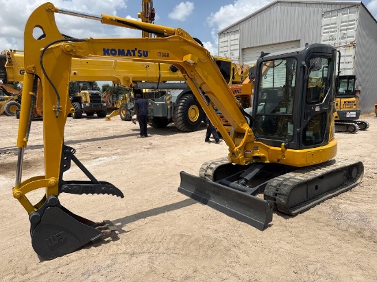 KOMATSU PC55MR-3 HYDRAULIC EXCAVATOR SN:17360 powered by Yanmar diesel engine, equipped with Cab,