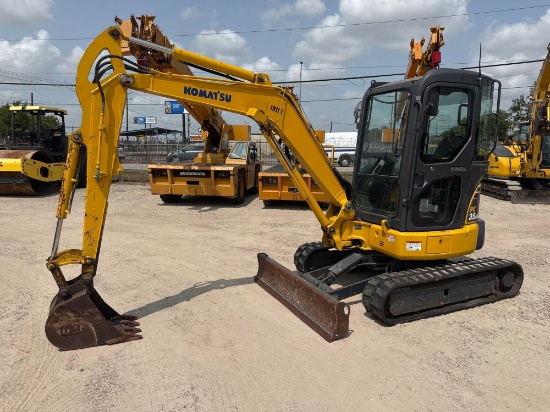 KOMATSU PC35MR-3 HYDRAULIC EXCAVATOR SN:19101 powered by Yanmar diesel engine, equipped with Cab,