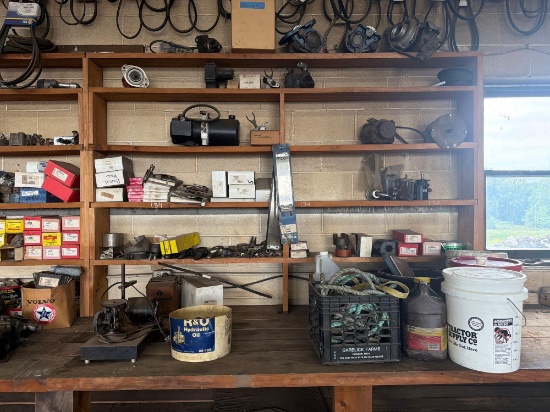 SHELF OF MISC TRUCK PARTS SUPPORT EQUIPMENT