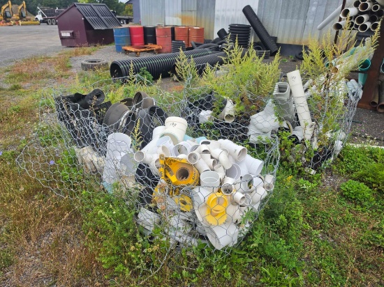(3) Fence Crate Of Pvc Fittings Support Equipment